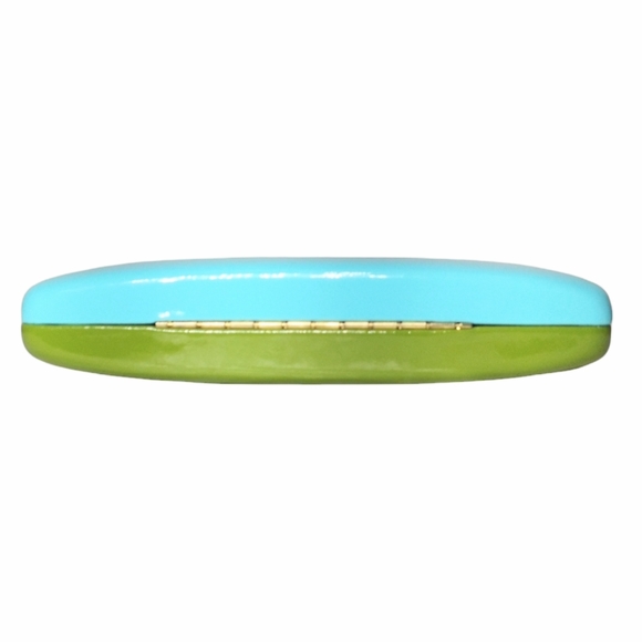 Kate Spade Blue Green Eyeglass Colorblock Clam Shell Hard Sunglass Case - Picture 4 of 6